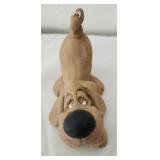 Stoneware clay dog figurine