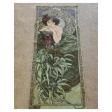 Tapestry of a woman and dragon