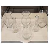 Lot of 6 Decorative Glass Vases
