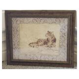 Framed art of a lion