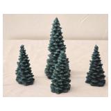 Set of 4 Emerald Green Candle Trees