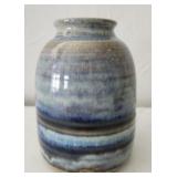 Vintage studio pottery stoneware vase w a blue
