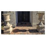 Pair of Large Concrete Urns with Concrete Bases