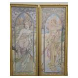 Framed prints of 2 lithographs from Alphonse