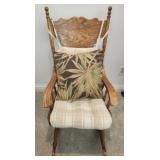Wooden rocking chair w cushions