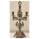 Heavy Brass Asian Style 5 Candlestick Holder