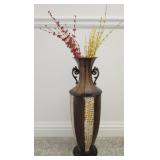 Decorative Brown Embossed Iron Tall Floor Vase