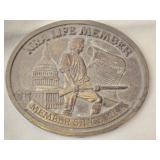 Metal NRA Life Member Belt Buckle