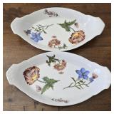 Pair of Hand Decorated Cordon Bleu Dishes