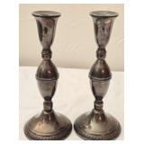 Pair of Sterling Weighted Candlestick Holders