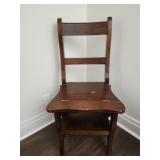 Mahogany metamorphic library step ladder chair