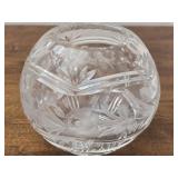 Heavy Crystal Floral Etched Bowl