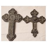 Pair of Heavy Decorative Crosses
