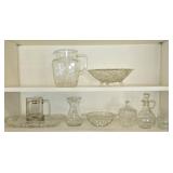 Shelf Lot of Misc Glass Pieces