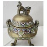 vintage Japanese champlevï¿½ & cloisonnï¿½ bronze