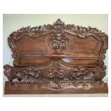 Antique French Louis XV style carved walnut