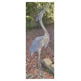 Outdoor Heavy Metal Blue Herron or Crane Bird