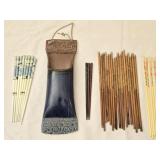 Ceramic Holder With Chopsticks and More