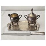 Silver On Copper & Silverplated Serving Pcs