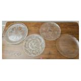Lot of 4 Glass Decorative Platters
