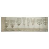 Shelf Lot of Misc Wine Glasses