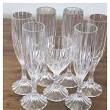 Set of 7 Crystal Stemmed Glasses