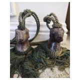 Pair of decorative leather dog head curtain