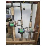 Lot of 3 open fishing rods 7' rods