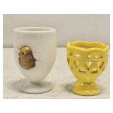 50s Westmoreland Milk Glass Hand Painted Egg Cup
