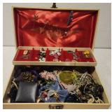 Jewelry box with misc costume jewelry