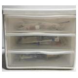 Plastic 3 Drawer Container with Misc crafts