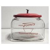 Tom's Toasted Peanut Jar w Metal Lid New