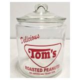 New Glass Tom's Toasted Peanuts Jar