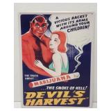 Devils Harvest Marijuana metal sign