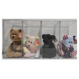 Lot of 4 collectible beanie babies