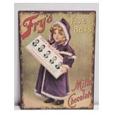 Metal Frys FIVE BOYS Milk Chocolate Sign