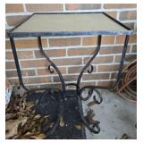 Glass top metal table