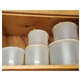 Shelf lot of Tupperware