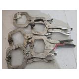 Lot of Pittsburgh 11' locking swivel pliers