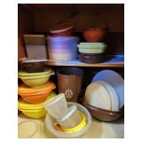 Cabinet Lot of Tupperware dishes