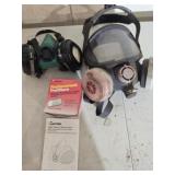 Half mask respirator with filters and full mask