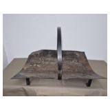 vintage metal fireplace log holder or carrier