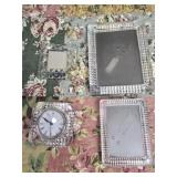 Lot of Crystal frames and a quartz clock