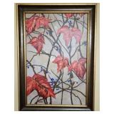 Framed art work by J Meyer Red leafs