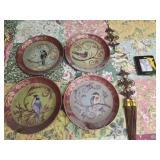Lot of 4 bird decorative plates