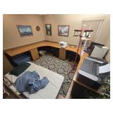 Wood very large 9 piece office desk set