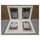 Set of 4 small USA prints