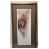 Signed & numbered Native American man print