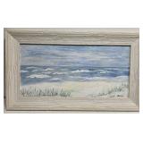 Framed Beach Painting on Canvas by Laura Robinson