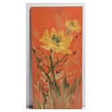 Signed Laura Robinson Floral Painting on Board